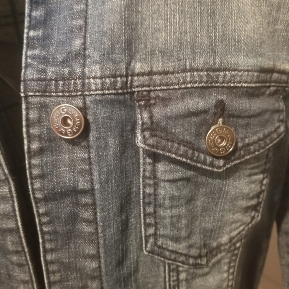 G by Guess Harper Dark Wash Denim Jean Jacket Size Small - Picture 3 of 8